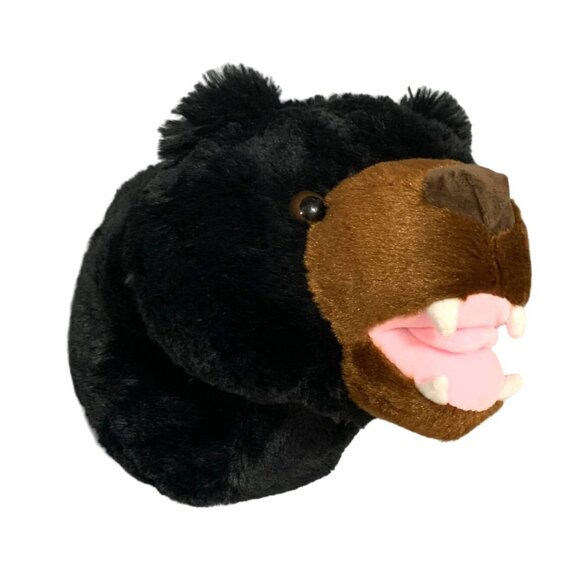 Adore Plush Wall Mount Decor Plaque Black Bear 12 in tall - Picture 1 of 6